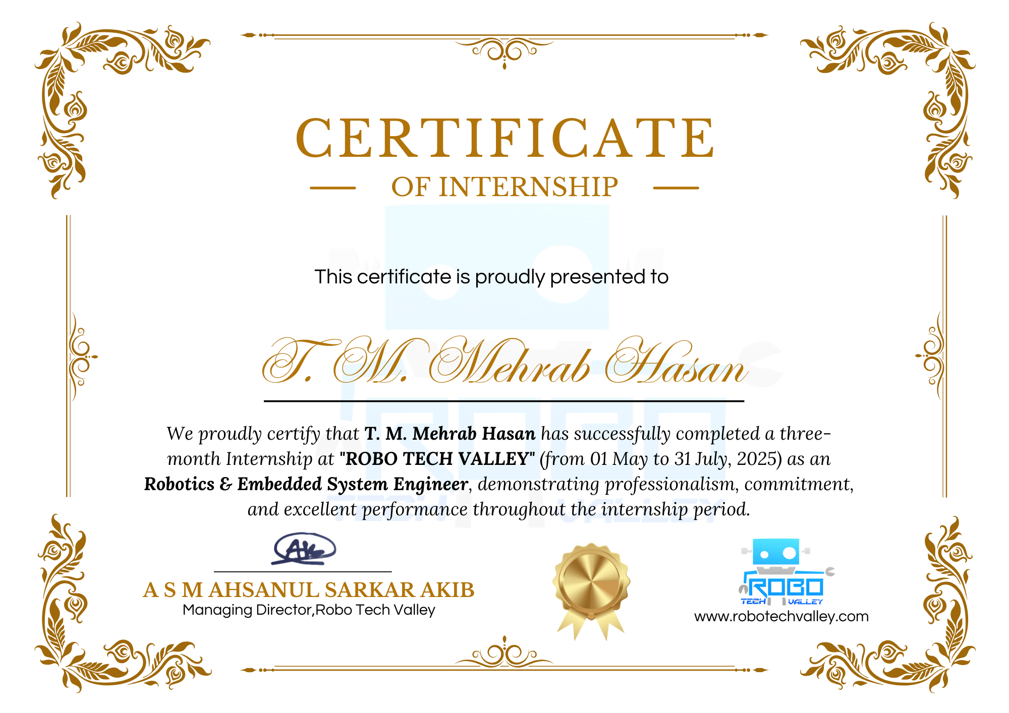 Internship Certificate